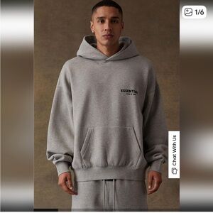 ESSENTIALS Light Gray Pullover Hoodie